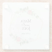 Romantisch Roos Geometric Wedding Glazen Onderzetter (Achterkant)