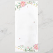 Romantisch Roos Geometric Wedding Menu (Achterkant)