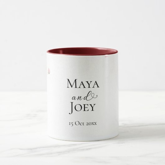 Romantisch Roos Geometric Wedding Mok (Midden)