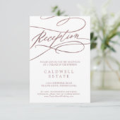 Romantisch Roos Gold Calligrafie Informatiekaartje (Staand voorkant)