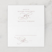 Romantisch Roos Gold Calligrafie | Vlaams huwelijk Plaatskaartje (Buitenkant ongevouwen)