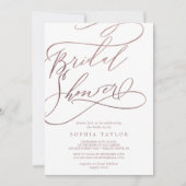 Romantisch Roos Gold Calligrafie Vrijgezellenfeest Kaart (Voorkant)