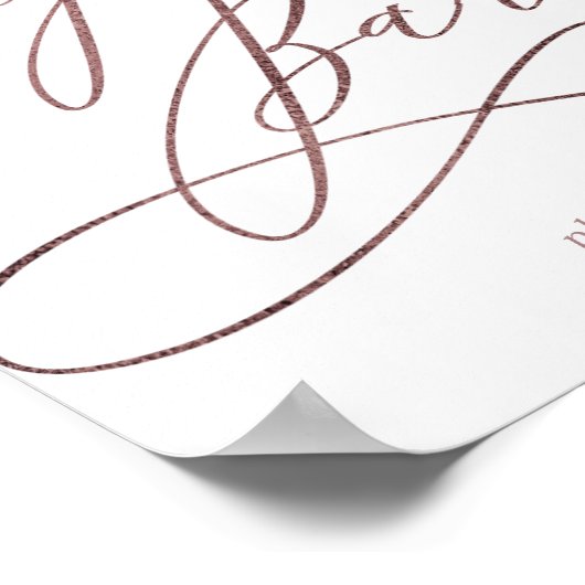 Romantisch Roos Gold Calligraphy Cigar Bar Sign Poster (Hoek)