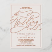 Romantisch Roos Gold Foil | Blush Lijst Weddenscha Folie Uitnodiging (Voorkant)