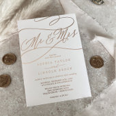 Romantisch Roos Gold Foil | Blush Mr & Mrs Wedding Folie Uitnodiging