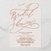 Romantisch Roos Gold Foil | Blush Vrijgezellenfees Folie Uitnodiging (Voorkant)