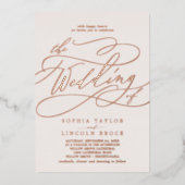 Romantisch Roos Gold Foil | Het huwelijk van Folie Uitnodiging (Voorkant)