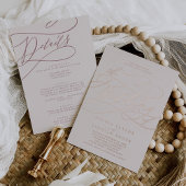 Romantisch Roos Gold Foil Roze Alles in één bruilo Folie Uitnodiging