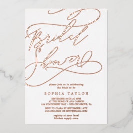 Romantisch Roos Gold Foil Vrijgezellenfeest Folie Uitnodiging