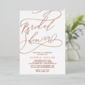 Romantisch Roos Gold Foil Vrijgezellenfeest Folie Uitnodiging (Staand Voorkant)