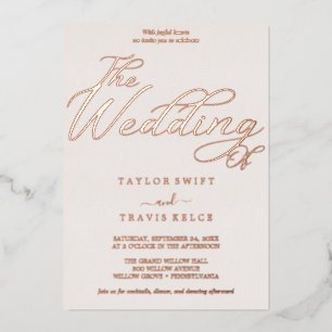 Romantisch Roos Gold Folie Blush All-in-One Wedd Folie Uitnodiging