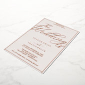 Romantisch Roos Gold Folie & Blush Lijst Wedding Folie Uitnodiging (Gedraaid)