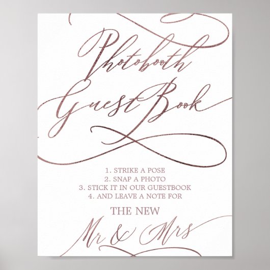 Romantisch Roos Gold Fotografie Gastboekje Poster (Voorkant)