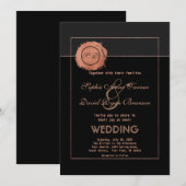 Romantisch Roos Gold Glitter Monogram Weddenschap Kaart (Voorkant / Achterkant)