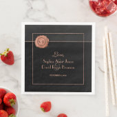 Romantisch Roos Gold Glitter Monogram Weddenschap Servet (Insitu)