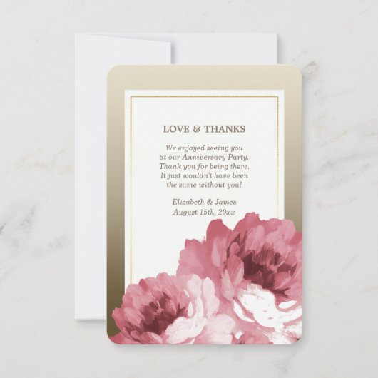 Romantisch Roos Gold Hartelijk dank Kaarten Jubile (Voorkant)