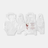 Romantisch Roos, Gold Heart en Red Ribbon Bedankdoosjes (Uitgevouwen)