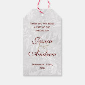 Romantisch Roos, Gold Heart en Red Ribbon Cadeaulabel (Achterkant)