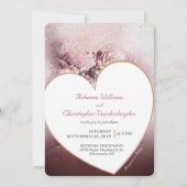 Romantisch Roos Gold Heart Theme Wedding Kaart (Voorkant)