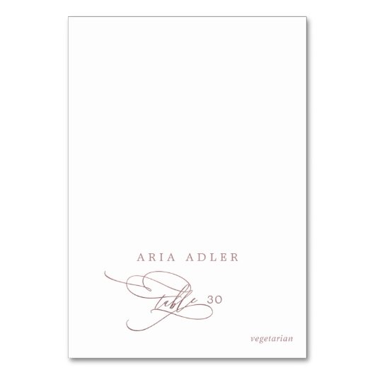 Romantisch Roos Gold Menu Option Kaarten plaatsen (Voorkant)