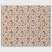 Romantisch Roos Gold Queen Bee, Honingraat & Bloem Cadeaupapier (Vlak)