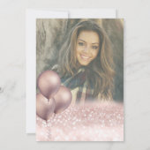 Romantisch Roos goud glittery ombre ballon foto I Kaart (Achterkant)