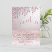 Romantisch Roos goud glittery ombre vlinder foto Kaart (Staand voorkant)