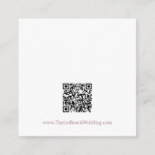 Romantisch Roos Goud QR Code Bruiloft Details Informatiekaartje (Achterkant)