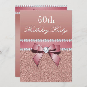 Romantisch Roos Goud Verjaardagsfeest Kaart