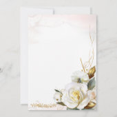 Romantisch Roos Gouden Bloemen Huwelijk Kaart (Achterkant)