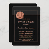 Romantisch Roos Gouden Glitter Monogram ZOET 16 Kaart (Voorkant / Achterkant)