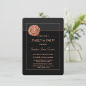 Romantisch Roos Gouden Glitter Monogram ZOET 16 Kaart (Staand voorkant)