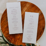 Romantisch Roos Gouden Monogram Huwelijksprogramma Programmakaart<br><div class="desc">Dit romantische roos gouden monogram bruiloft programma is perfect voor een eenvoudige bruiloft. Het moderne klassieke ontwerp beschikt over fancy wervelingen en grillige bloeiwijzen met prachtige elegante handgeletterde faux roos gouden typografie. Inclusief de initialen van de koppels, de namen van het paar, de trouwdatum en locatie, bedankbericht, bestelling van service,...</div>