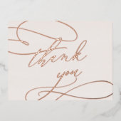 Romantisch Roos goudfolie | Blush bedankpas Folie Uitnodiging Briefkaart (Voorkant)