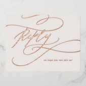 Romantisch Roos goudfolie | Blush-maaltijdoptie RS Folie Uitnodiging Briefkaart (Voorkant)