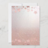 Romantisch Roos goudglitterjurk hemellichaam Invit Kaart (Achterkant)