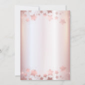 Romantisch Roos goudglitterjurk hemellichaam Invit Kaart (Achterkant)