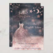 Romantisch Roos goudglitterjurk voor hemelse kledi Kaart (Voorkant / Achterkant)