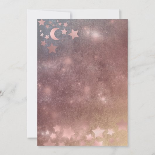 Romantisch Roos goudglitterjurk voor hemelse kledi Kaart (Achterkant)