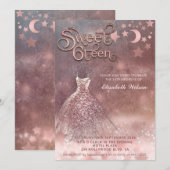 Romantisch Roos goudglitterjurk voor hemelse kledi Kaart (Voorkant / Achterkant)