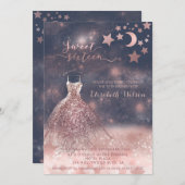 Romantisch Roos goudglitterjurk voor hemelse kledi Kaart (Voorkant / Achterkant)