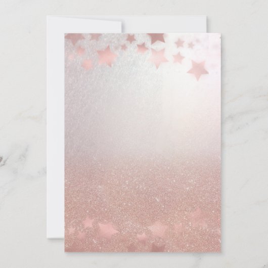 Romantisch Roos goudglitterjurk voor hemelse kledi Kaart (Achterkant)