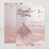 Romantisch Roos goudglitterjurk voor hemelse kledi Kaart (Voorkant / Achterkant)