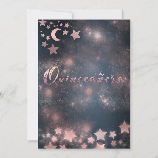 Romantisch Roos goudglitterjurk voor hemelse kledi Kaart (Achterkant)