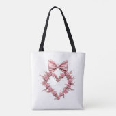 Romantisch Roos Hart Canvas tas Perfect voor ieder (Achterkant)
