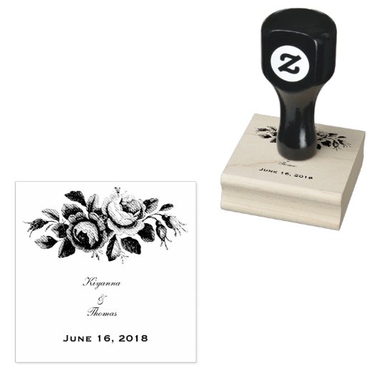 Romantisch Roos | Huwelijksstempel Rubberstempel (Gestempeld)