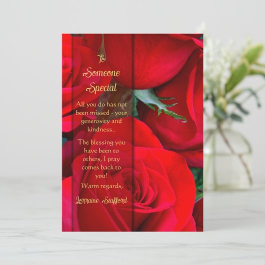 Romantisch Roos Iemand speciale Kaart (Staand voorkant)