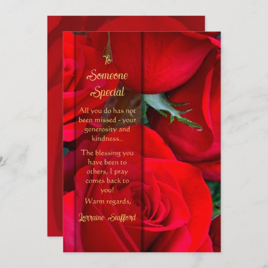 Romantisch Roos Iemand speciale Kaart (Voorkant / Achterkant)