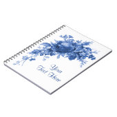 Romantisch Roos in blauw Notitieboek (Linkerzijde)