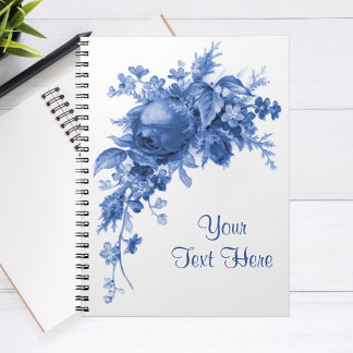 Romantisch Roos in blauw Notitieboek